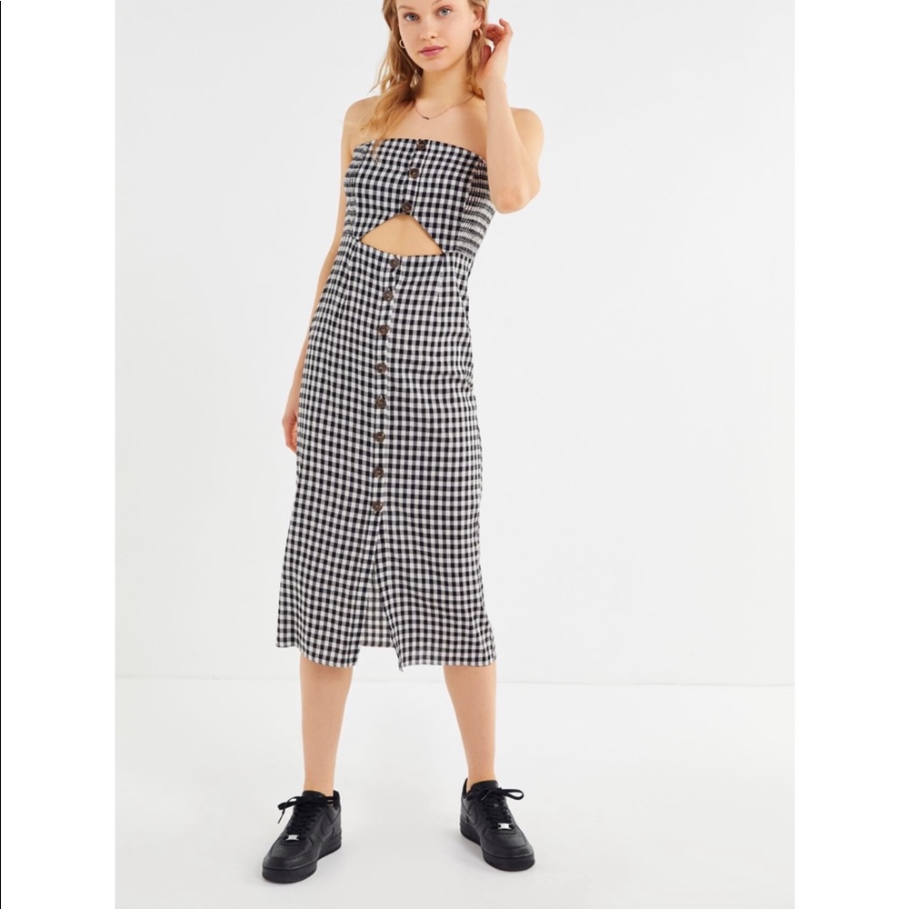 LèRumi Violet Gingham Midi Dress